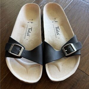 BIRKENSTOCK Tula Madrid Leather Sandals Black Women's Size 7 38